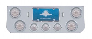 Chrome Rear Center Lt Panel W/ Four 10 Led 4" & Three 13 Led 2 1/2" Bhive Lt W/ Visor - Red Led/Clear Lens
