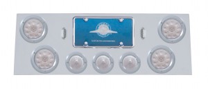 Stainless Steel Rear Center Lt Panel W/ Four 12 Led 4" & Three 13 Led 2 1/2" Bhive Lt W/ Bezel - Red Led/Clear Lens
