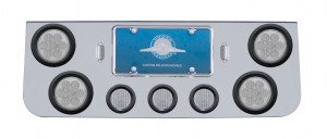 Chrome Rear Cntr Lt Pnl W/ Four 7 Led 4" & Three 13 Led 2 1/2" Flat Lt W/ Grommet - Red Led/Clear Lens