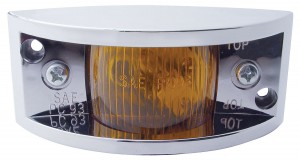 Incandescent Chrome Narrow Rail Marker Light - Amber