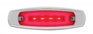 16 Red Led Rectangular Clearance / Marker Light - Glo Light - Red Lens