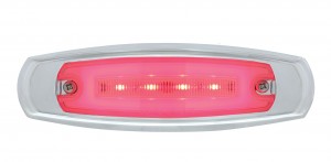 16 Red Led Rectangular Clearance / Marker Light - Glo Light - Clear Lens