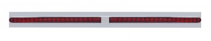 Led Chrome Top Mud Flap Plate With 24" 19 Red Led Light Bar W/ Reflector - Red Lens