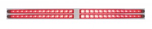 Led Chrome Top Mud Flap Plate With 24" 14 Red Led Light Bar X 2 - Red Lens