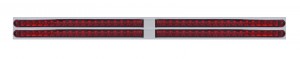Led Chrome Top Mud Flap Plate With 24" 19 Red Led Light Bar W/ Reflector X 2 - Red Lens