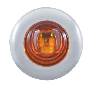 2 Amber Led Mini Clearance/Marker Light With Stainless Steel Bezel - Amber