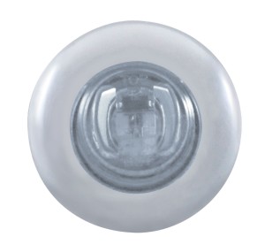2 Amber Led Mini Clearance/Marker Light With Stainless Steel Bezel - Clear Lens