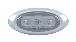 2 Amber Led Clearance/Marker Light With Chrome Plastic Bezel - Clear Lens