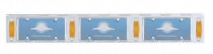Stainless Steel Three License Plate Holder With Four 12 Amber Led Rectangular Lights - Amber Lens