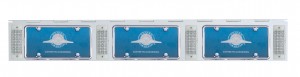 Stainless Steel Three License Plate Holder With Four 21 Amber Led Rectangular Lights - Clear Lens