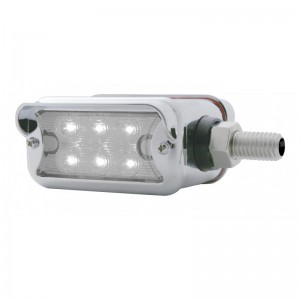 6 Amber/6 Amber Led Straight Dual Function Double Face Lt W/ Horizontal Visor Bezel - Clear/Clear Lens