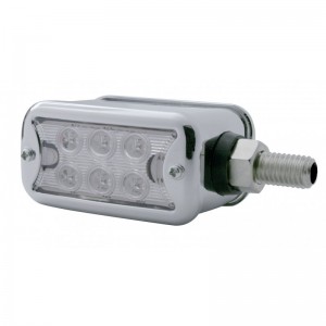 6 Amber/6 Amber Led Straight Dual Function Double Face Lt W/ No Visor Bezel - Clear/Clear Lens