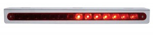 Stainless Steel Light Bracket W/ 14 Red Led 12" Sequential Light Bar W/ Red Lens - Right To Left
