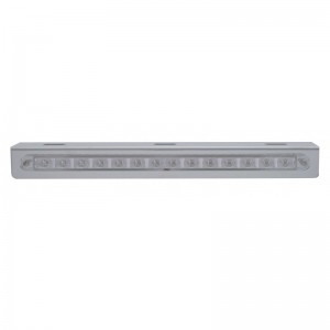 Stainless Steel Light Bracket W/ 14 Red Led 12" Sequential Light Bar W/ Clear Lens -  Right To Left