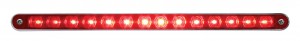 14 Red Led 12" Sequential Light Bar W/ Chrome Plastic Bezel - Red Lens