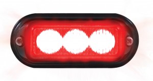 3 Led 12V/24V Strobe Light With Black Bezel - Red
