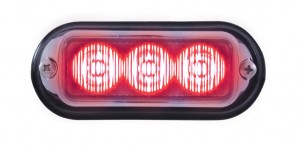 3 Led 12V/24V Strobe Light With Chrome Bezel - Red