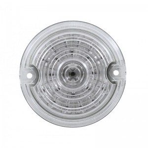 21 Led 3 1/4" Round Harley Davidson Signal Light With 1157 Plug - Red / Clear Lens
