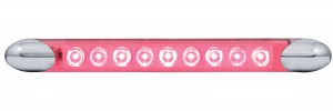 9 High Power Led 9 5/8" Auxiliary/Utility Light Bar - Red Led/Clear Lens