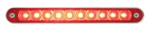 10 Red Led 6 1/2" Light Bar With Chrome Bezel - Red Lens