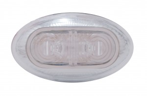2 Amber Led Oval Clearance/Marker Light - Clear Lens
