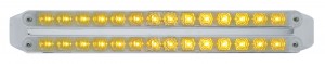 Chrome 14 Amber/14 Amber Led 12" P/T/C Light Bar - Chrome/Chrome Lens