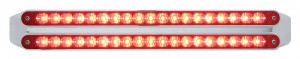 Chrome 19 Red/19 Red Led 12" Reflector Light Bar - Red/Red Lens