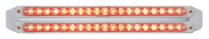 Chrome 19 Red/19 Red Led 12" Reflector Light Bar - Clear/Clear Lens