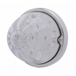 17 Red Led Watermelon Cab Light Flush Mount Kit W/ Mounting Base - Clear Lens