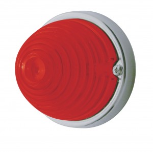 17 Red Led Beehive Cab Light Flush Mount Kit W/ Mounting Base - Red Lens