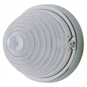 17 Red Led Beehive Cab Light Flush Mount Kit W/ Mounting Base - Clear Lens