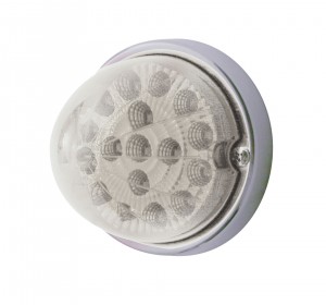 17 Amber Led Dual Function Clear Reflector Cab Light Flush Mount Kit W/ Mounting Base - Clear Lens