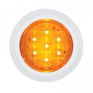 7 Smd Led 2" Slim Clearance/Marker Light With Chrome Plastic Bezel - Amber