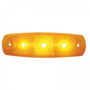 3 Amber Led Rectangular Clearance/Marker Light - Amber Lens