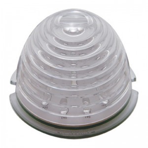 17 Red Led Round Beehive Cab Light - Clear Lens