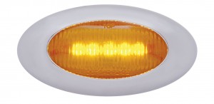 5 Amber Led "Phantom Ii" Clearance/Marker Light W/ Chrome Plastic Bezel - Amber Lens