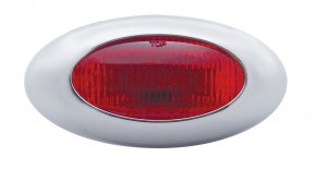 5 Red Led "Phantom Ii" Clearance/Marker Light W/ Chrome Plastic Bezel - Red Lens