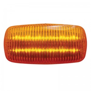 12 Amber Led Rectangular Clearance/Marker Light - Amber "Phantom I" Lens