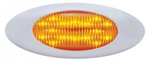 16 Amber Led "Phantom I" Clearance/Marker Light W/ Chrome Plastic Bezel - Amber Lens