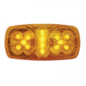 14 Amber Led Rectangular "Tiger Eye" Clearance/Marker Light W/ Reflector - Amber Lens