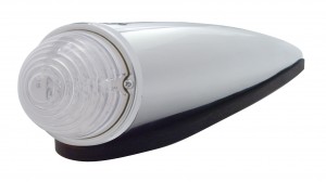 Chrome 17 Amber Led Round Beehive Cab Light Kit - Clear Lens