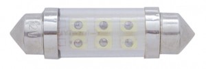 (2/Card) 6 Amber Micro Led 36 Mm Dome Light Bulb