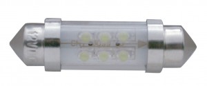 (2/Card) 6 White Micro Led 36 Mm Dome Light Bulb