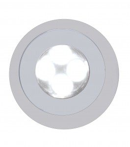 Chrome Plastic 5 Led Fastener - White