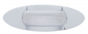 12 Red Led Peterbilt Marker Light W/ Chrome " Maverick" Bezel - Clear Lens