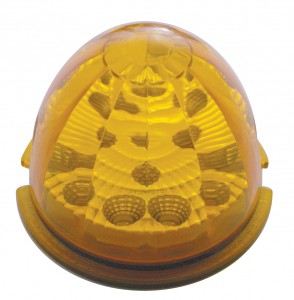 Round Reflector Cab Light W/ 17 Amber Led Watermelon Lens - Amber Lens