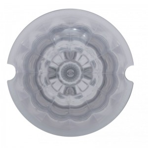 Round Reflector Cab Light W/ 17 Red Led Watermelon Lens - Clear Lens