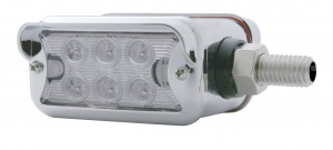 6 Amber/6 Red Led Straight Dual Function Double Face Lt W/ Horizontal Visor Bezel - Clear Lens