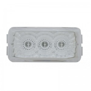 3 Amber Led Small Rectangular Reflector Clearance/Marker Light - Clear Lens