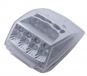 17 Amber Led Square Reflector Cab Light - Clear Lens